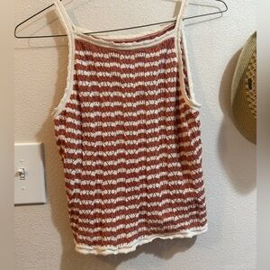 American Eagle Outfitters Orange and White Striped Camisole